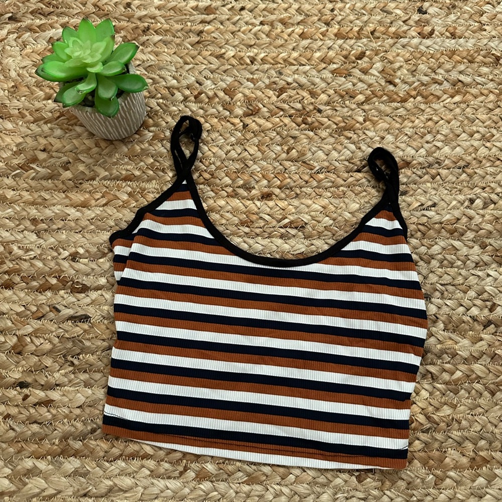 STRIPED CROP TANK